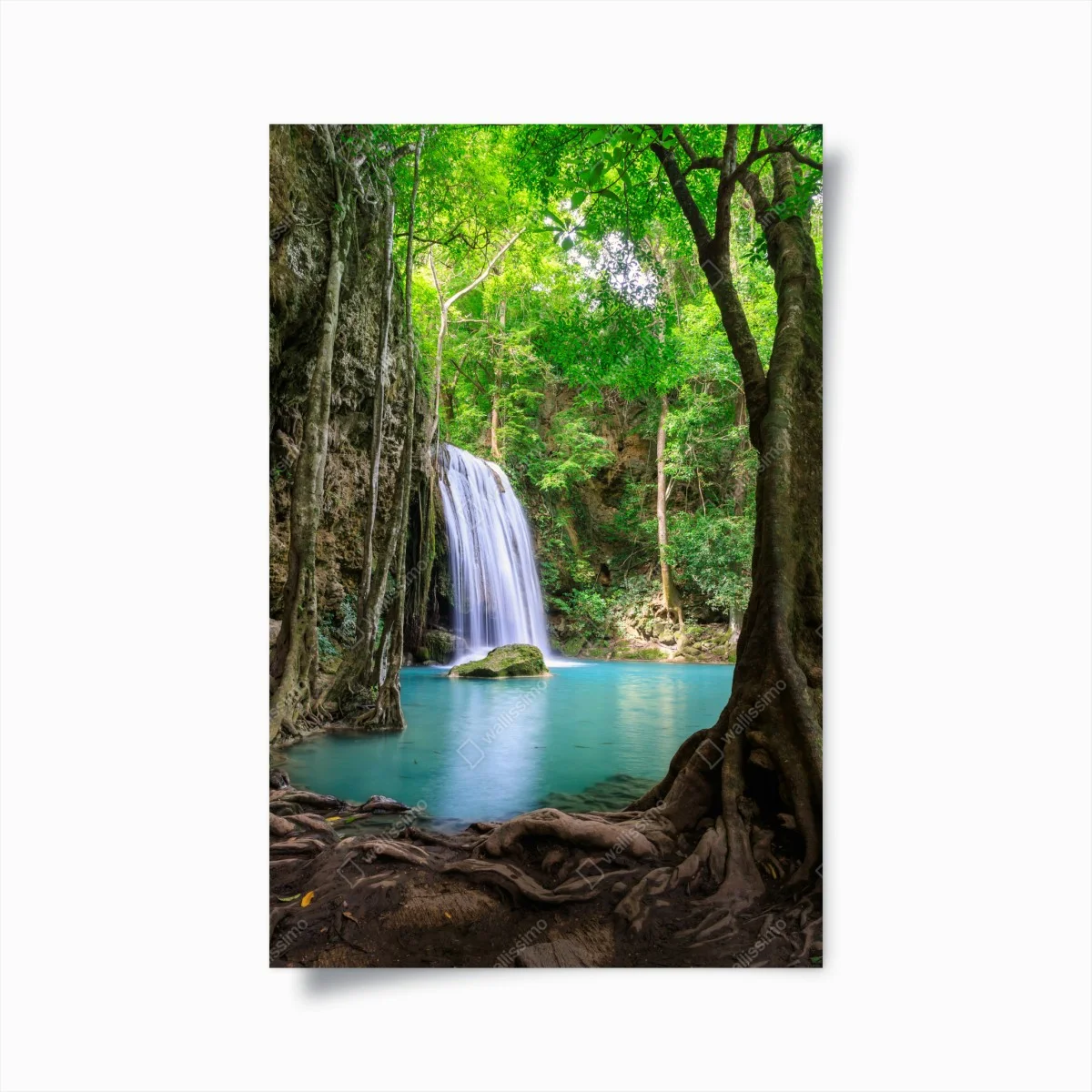 Poster cascade d'Erawan, Thaïlande : oasis turquoise – Wallnifity® Poster cascade d'Erawan, Thaïlande : oasis turquoise – Wallnifity®
