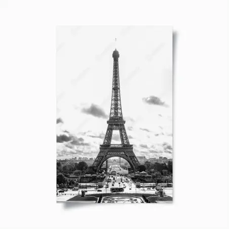 Poster silhouette monochrome de la Tour Eiffel – Wallnifity®