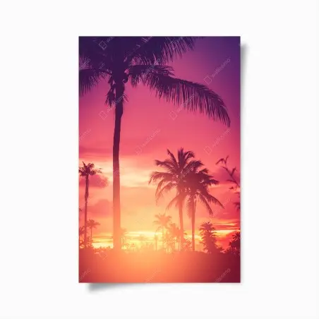 Poster coucher de soleil tropical aux palmiers – Wallnifity®