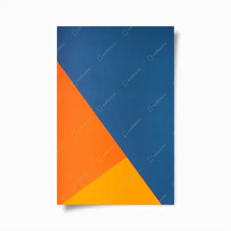 Poster abstraction géométrique en bleu et orange – Wallnifity®