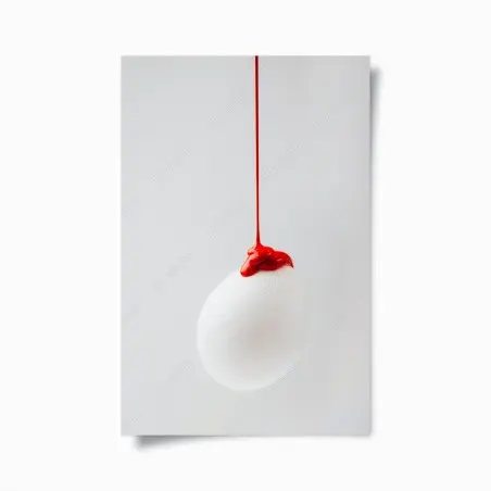 Poster œuf minimaliste peint en rouge – Wallnifity®