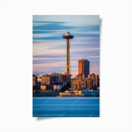 Poster vue emblématique de la Space Needle à Seattle – Wallnifity®