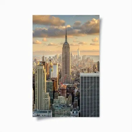 Poster coucher de soleil sur New York, vue sur l'Empire State – Wallnifity®