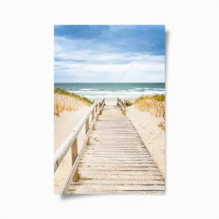Poster passerelle en bois vers la plage à Sylt – Wallnifity®