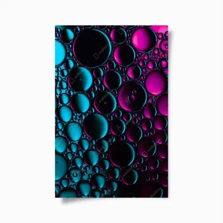 Poster composition abstraite de bulles cyan et magenta – Wallnifity®