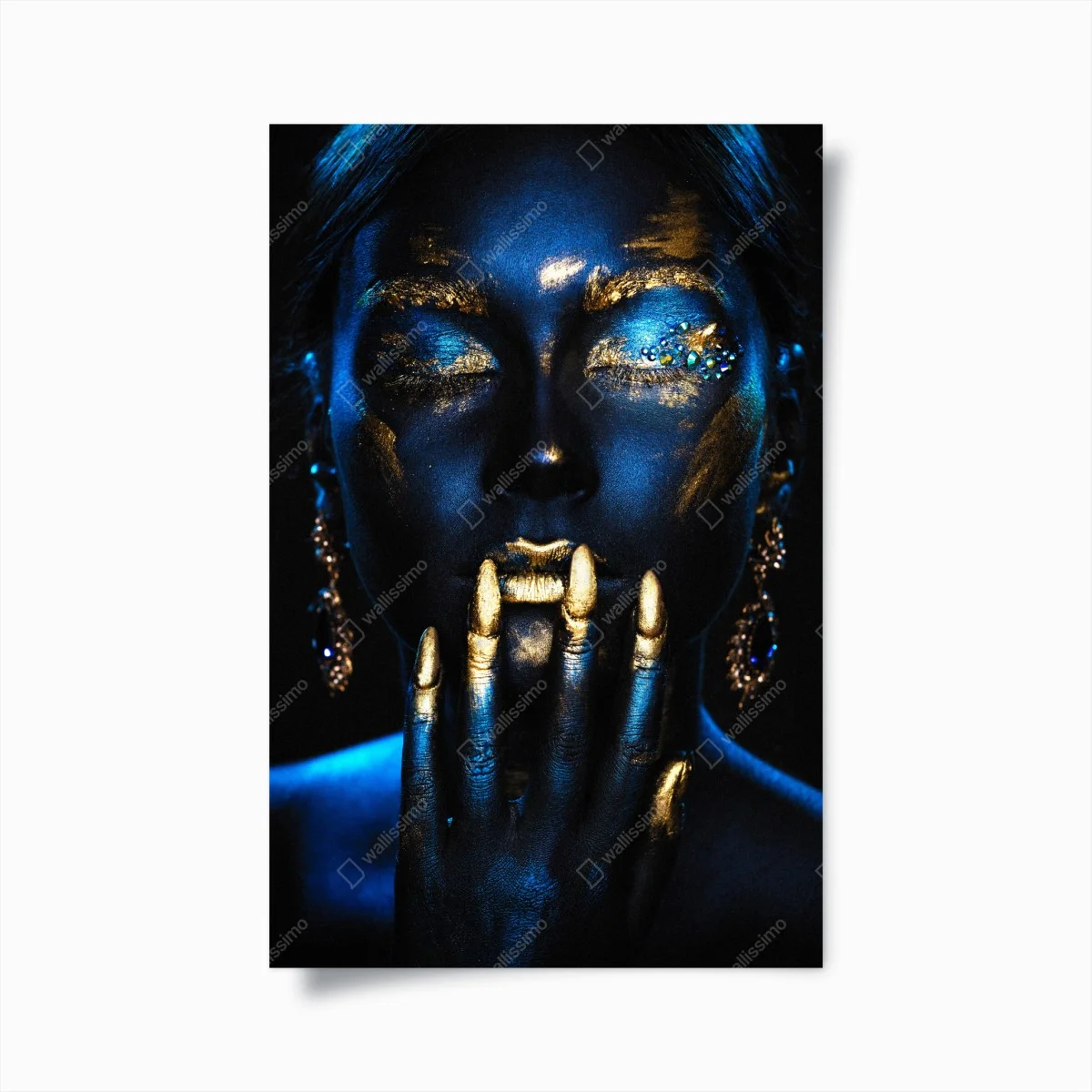 Poster portrait mystique en or et bleu – Wallnifity® Poster portrait mystique en or et bleu – Wallnifity®
