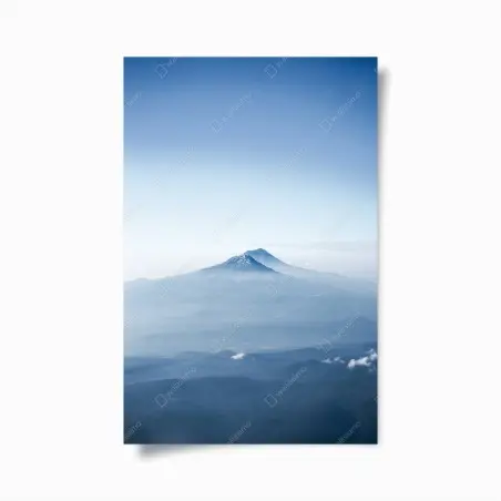 Poster horizon brumeux et sommet enneigé – Wallnifity®