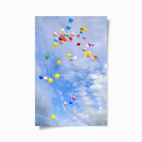 Poster volée de ballons colorés – Wallnifity®