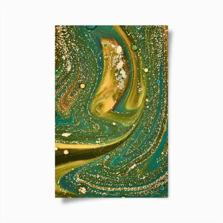 Poster marbrure irisée vert et or – Wallnifity®