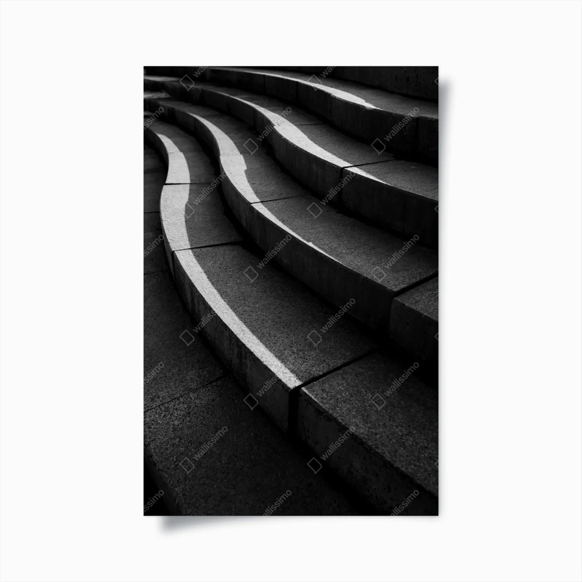 Poster escalier en béton abstrait : jeu de lignes et de lumière – Wallnifity® Poster escalier en béton abstrait : jeu de lignes et de lumière – Wallnifity®