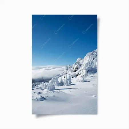 Poster panorama hivernal au sommet enneigé – Wallnifity®