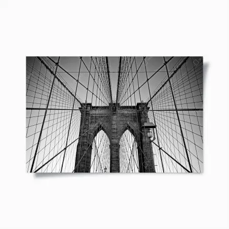 Poster perspective du pont de Brooklyn en noir et blanc – Wallnifity®