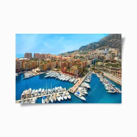 Poster vue aérienne du port de Monaco – Wallnifity®