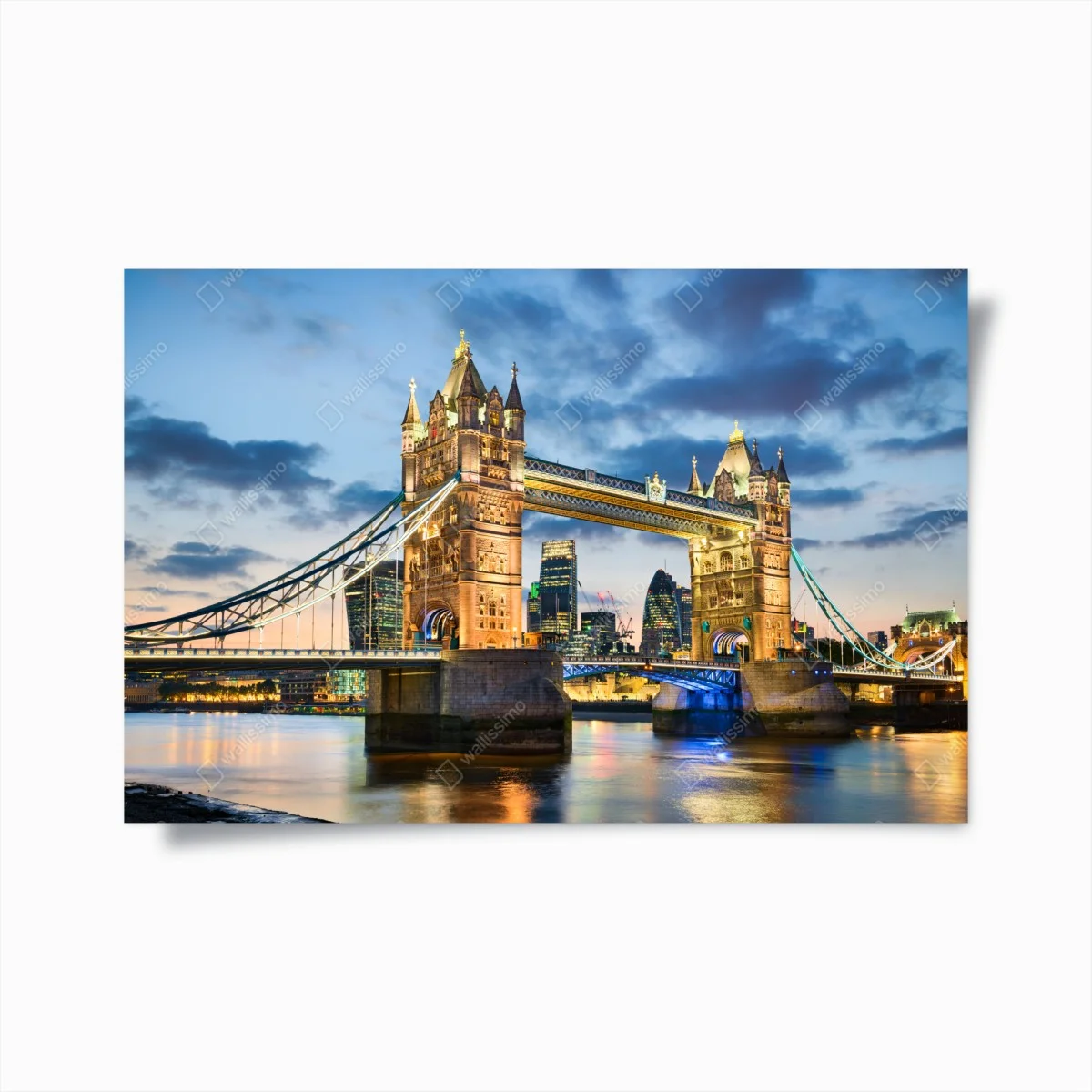 Poster pont emblématique de Londres illuminé au crépuscule – Wallnifity® Poster pont emblématique de Londres illuminé au crépuscule – Wallnifity®