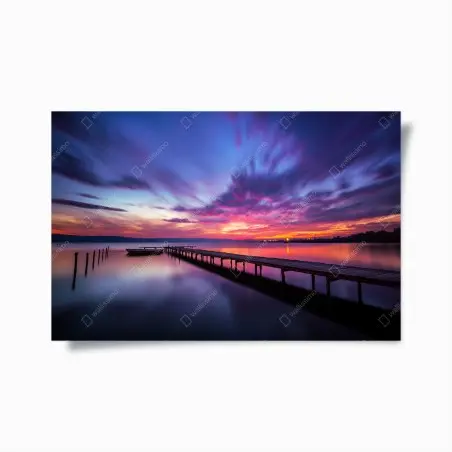 Poster ponton au crépuscule pourpre – Wallnifity®