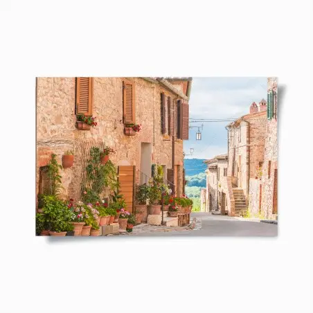 Poster ruelle fleurie de la vieille ville de Toscane – Wallnifity®