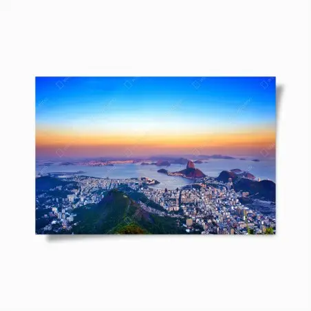 Poster panorama coloré de Rio de Janeiro au coucher du soleil – Wallnifity®