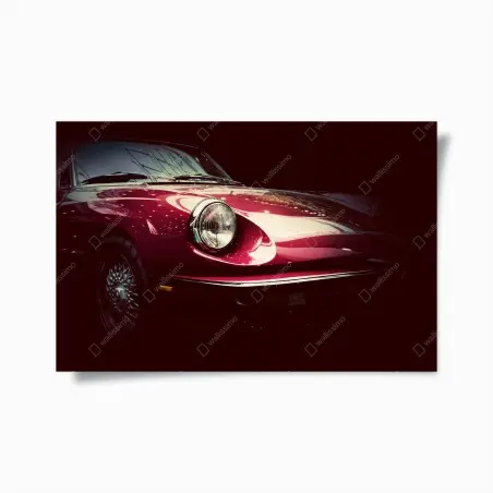 Poster détail élégant d'une voiture classique rouge – Wallnifity®