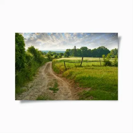 Poster sentier champêtre au lever du soleil – Wallnifity®
