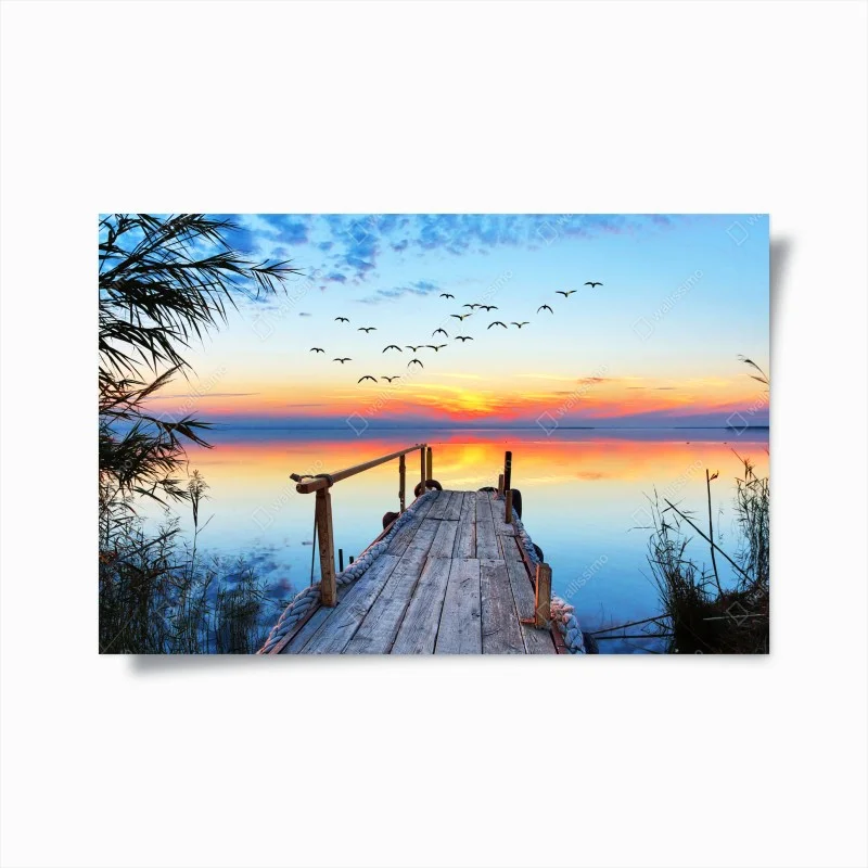 Poster jetée au coucher de soleil sur le lac – Wallnifity® Poster jetée au coucher de soleil sur le lac – Wallnifity®