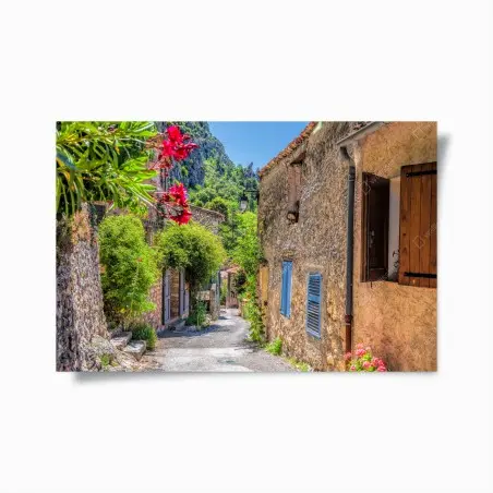 Poster ruelle ensoleillée à Moustiers-Sainte-Marie – Wallnifity®