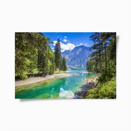 Poster reflet alpin au Lac de Braies – Wallnifity®