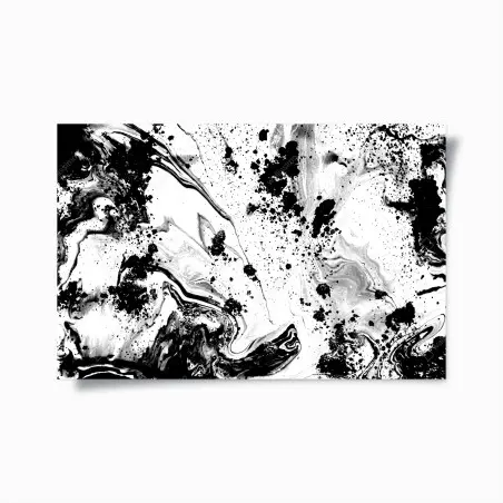 Poster marbrure d'encre noir et blanc – Wallnifity®