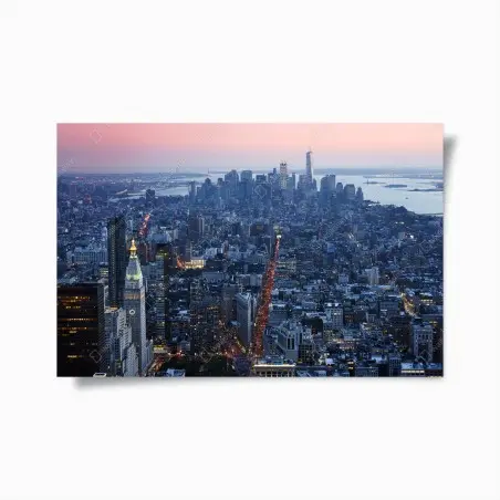 Poster panorama crépusculaire de Manhattan – Wallnifity®