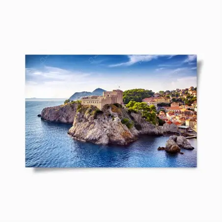Poster panorama de Dubrovnik et des forteresses sur la mer Adriatique – Wallnifity®
