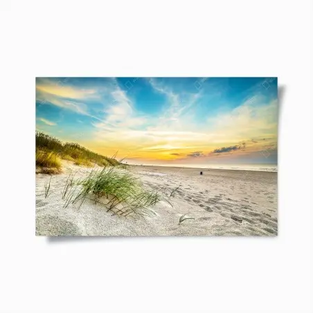 Poster coucher de soleil sur la plage et dunes – Wallnifity®