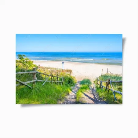 Poster chemin vers la plage de sable blanc, Mer Baltique, Pologne – Wallnifity®