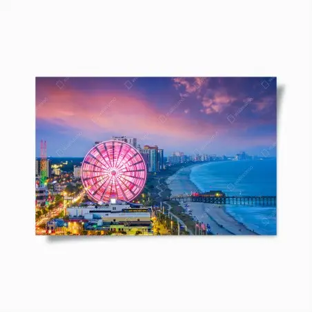 Poster coucher de soleil sur la grande roue de Myrtle Beach – Wallnifity®