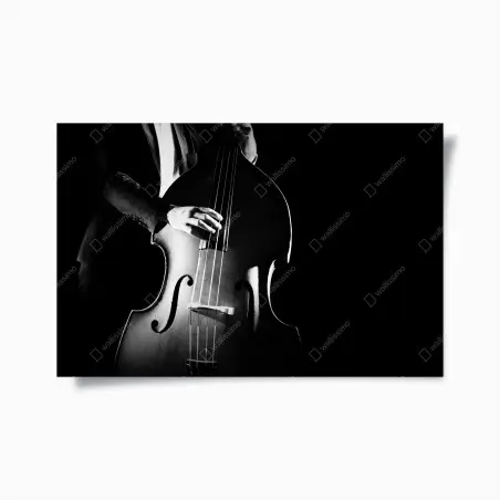 Poster silhouette de contrebasse en clair-obscur – Wallnifity®