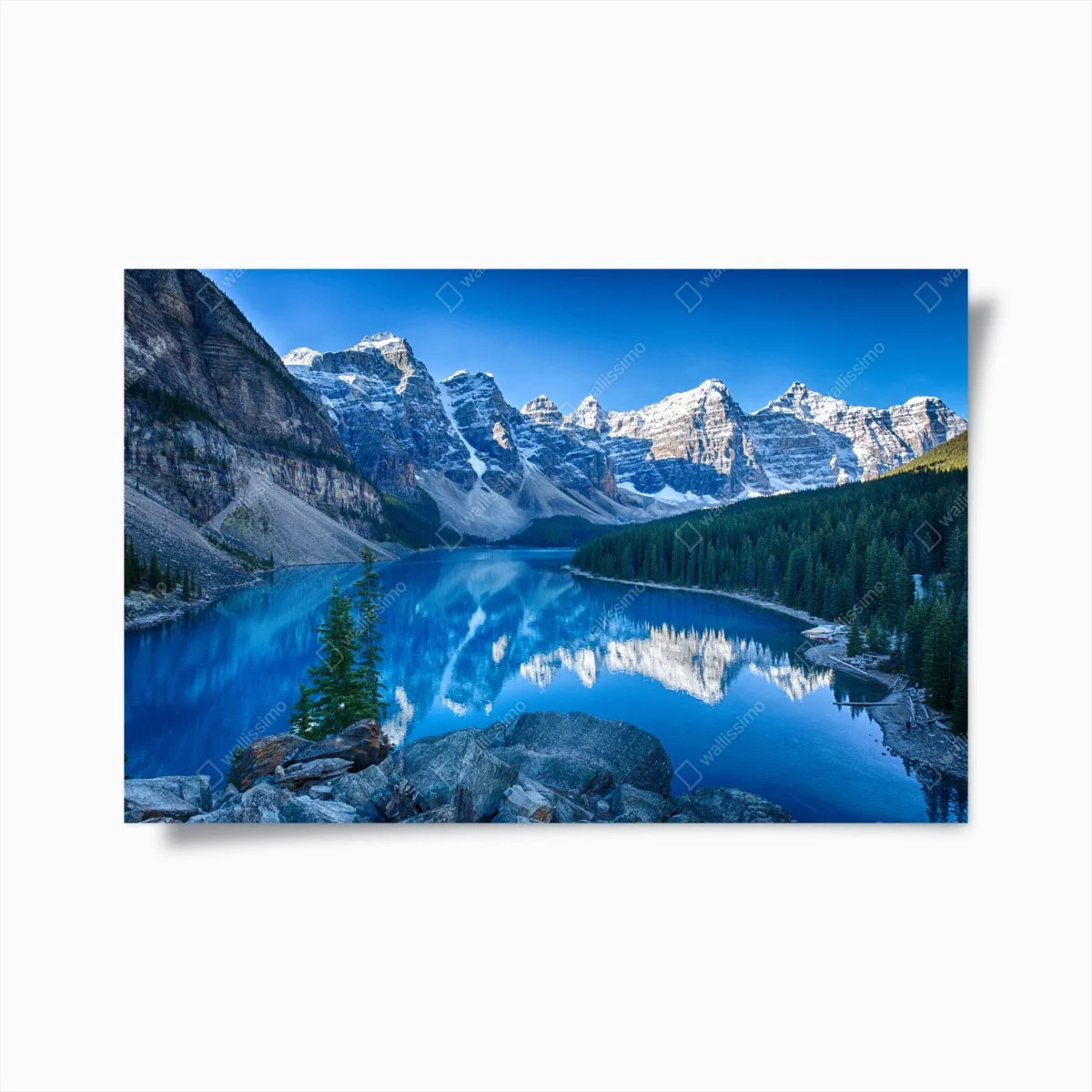Poster lac alpin aux eaux turquoise et sommets enneigés – Wallnifity® Poster lac alpin aux eaux turquoise et sommets enneigés – Wallnifity®