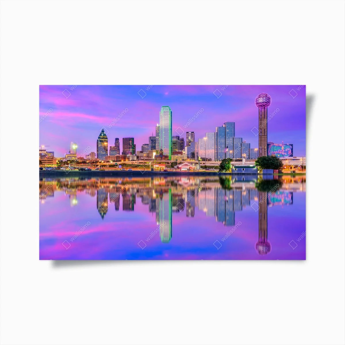Poster reflets magiques de Dallas au crépuscule – Wallnifity® Poster reflets magiques de Dallas au crépuscule – Wallnifity®