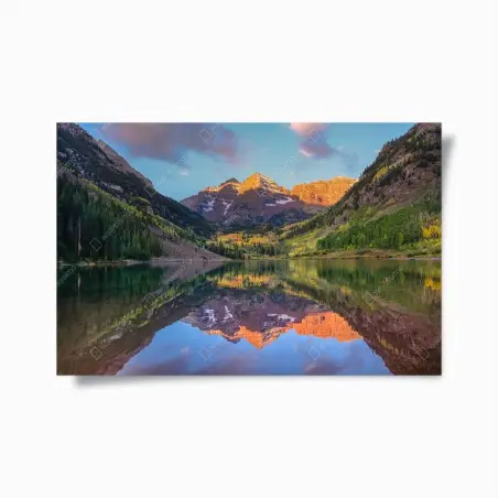 Poster lever de soleil au Maroon Bell, Colorado – Wallnifity®