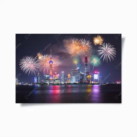 Poster nuit festive à Shanghai – Wallnifity®