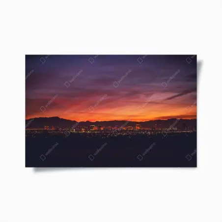 Poster coucher de soleil sur Las Vegas au crépuscule – Wallnifity®