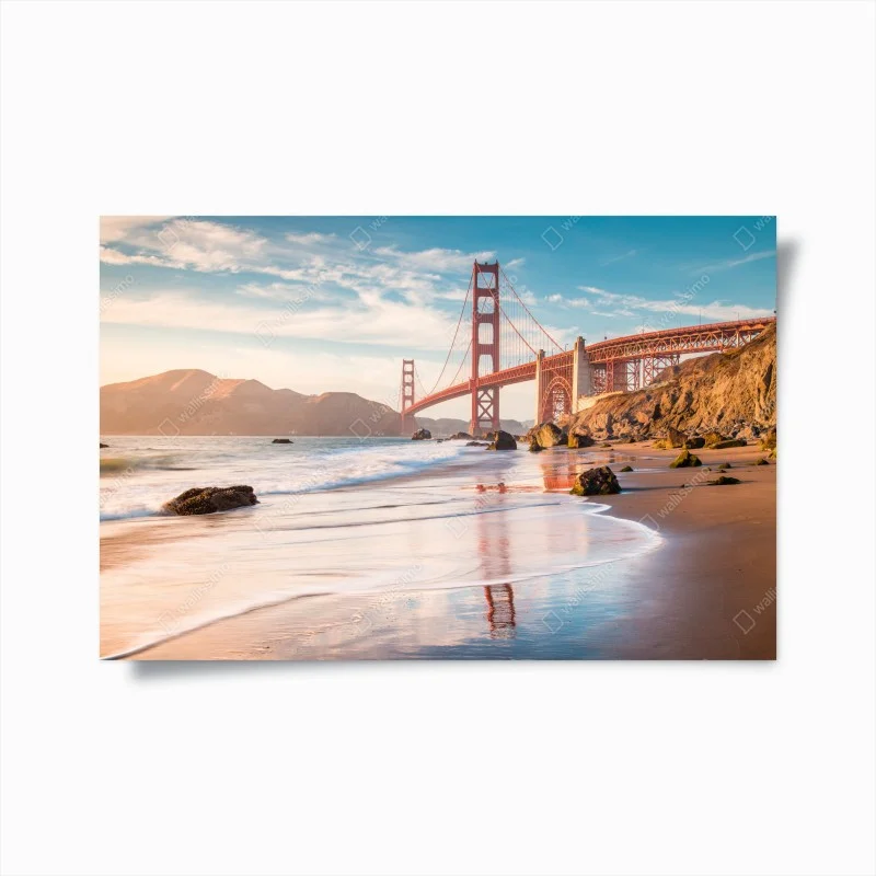 Poster coucher de soleil au pied du Golden Gate – Wallnifity® Poster coucher de soleil au pied du Golden Gate – Wallnifity®