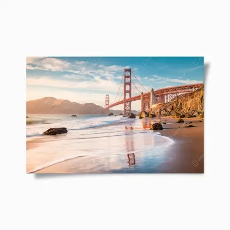 Poster coucher de soleil au pied du Golden Gate – Wallnifity®