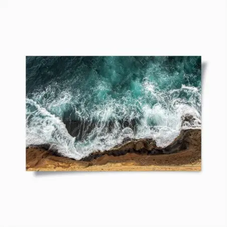 Poster vagues turquoises depuis la falaise – Wallnifity®