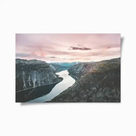Poster fjord tranquille au coucher de soleil – Wallnifity®