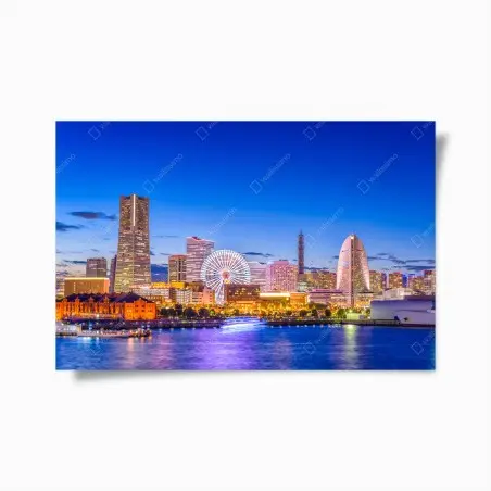 Poster coucher de soleil sur la baie de Yokohama – Wallnifity®