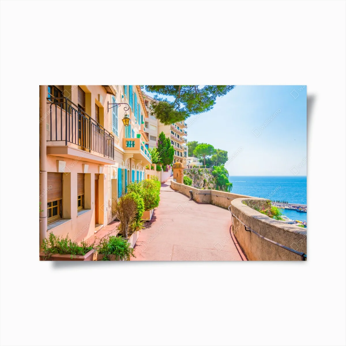 Poster balade côtière aux façades pastel – Wallnifity® Poster balade côtière aux façades pastel – Wallnifity®