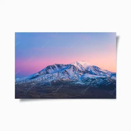 Poster paysage enneigé de Mount St. Helens au crépuscule – Wallnifity®