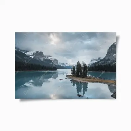 Poster reflets tranquilles sur lac alpin – Wallnifity®
