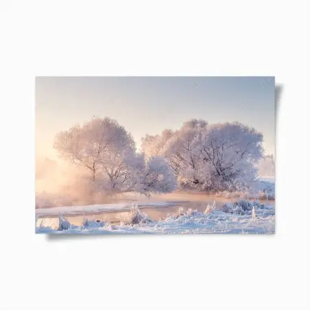 Poster aube rosée sur arbres givrés – Wallnifity®