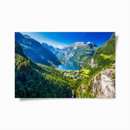 Poster paysage panoramique du Geirangerfjord – Wallnifity®
