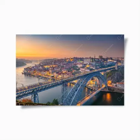 Poster coucher de soleil sur Porto et le pont Dom Luís – Wallnifity®