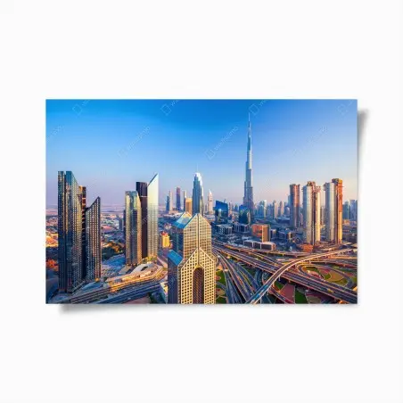 Poster skyline de Dubaï au coucher du soleil – Wallnifity®